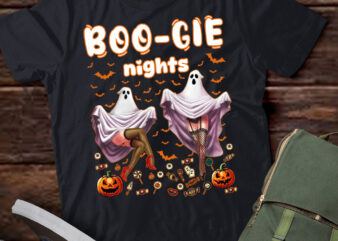 Dancing Ghost with Pumpkin Halloween Women’s Graphic T-Shirt ltsp