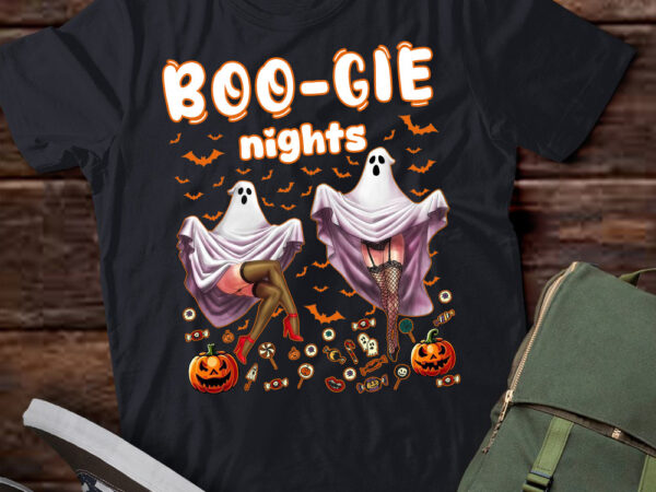 Dancing ghost with pumpkin halloween women’s graphic t-shirt ltsp