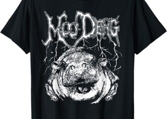 Death Metal Cute Baby Hippo Moo Deng Hippopotamus T-Shirt