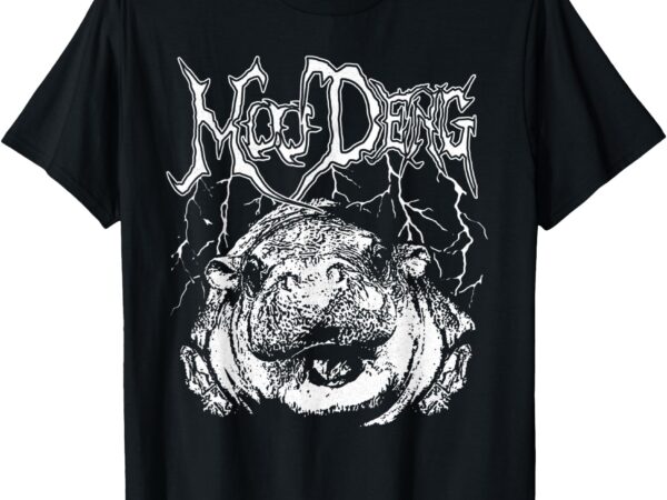 Death metal cute baby hippo moo deng hippopotamus t-shirt