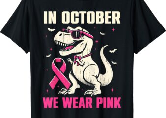 Dinosaur Breast Cancer Awareness Shirt Toddler Boys Kids T-Shirt