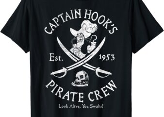 Disney Peter Pan Captain Hook Pirate Crew Est 1953 Logo T-Shirt