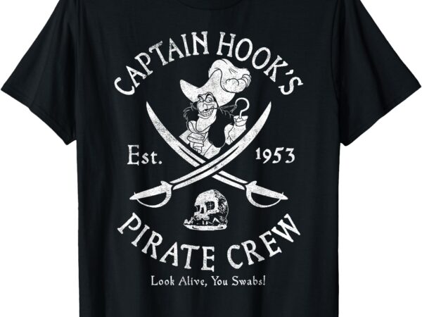 Disney peter pan captain hook pirate crew est 1953 logo t-shirt