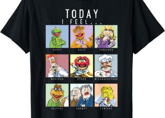 Disney The Muppets Today I Feel Box Up Character Portraits T-Shirt