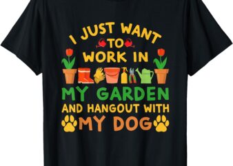 Dog Lover and Gardening Funny Gardner Pet Enthusiast Joke T-Shirt