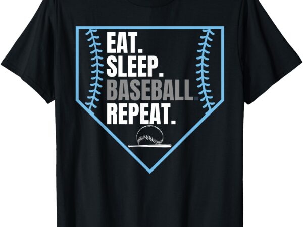 Eat sleep baseball repeat funny baseball player t-shirt