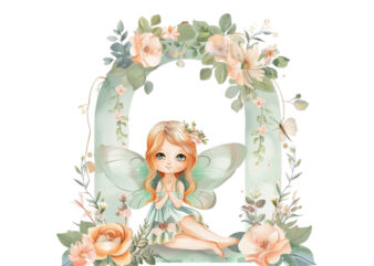 little cartoon Fairy under Arch t shirt vector graphic