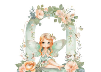 little cartoon Fairy under Arch t shirt vector graphic