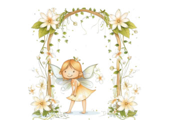 little cartoon Fairy under Arch