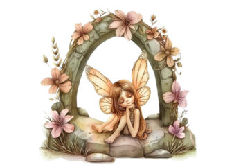 little cartoon Fairy under Arch