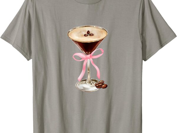 Espresso martini retro pink bow coquette graphic girl women t-shirt