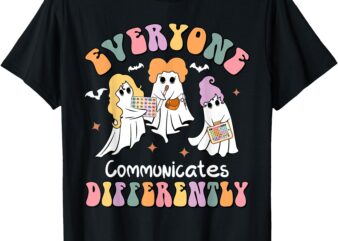 Everyone Communicates Differently Halloween Autism Teacher T-Shirt