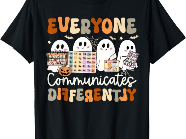 Everyone communicates differently speech therapy halloween t-shirt