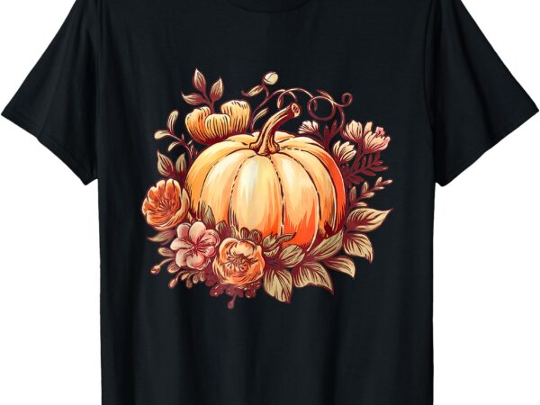 Fall shirt women autumn pumpkin graphic vintage thanksgiving t-shirt