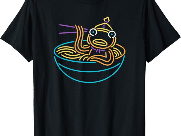 Fortnite fishstick neon ramen bowl center icon t-shirt