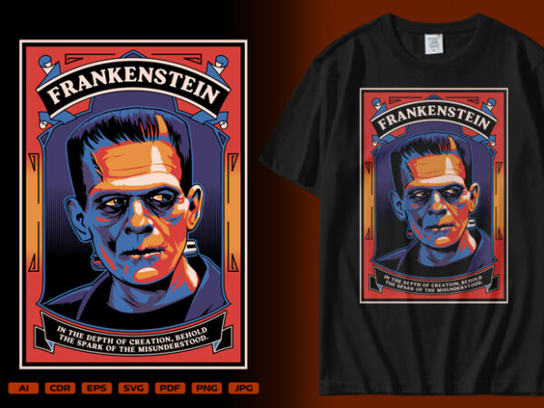 Frankenstein t shirt graphic design