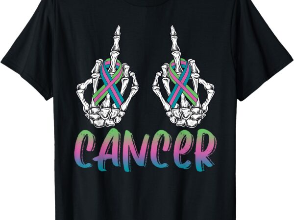 Fuck cancer metastatic breast cancer skeleton halloween day t-shirt