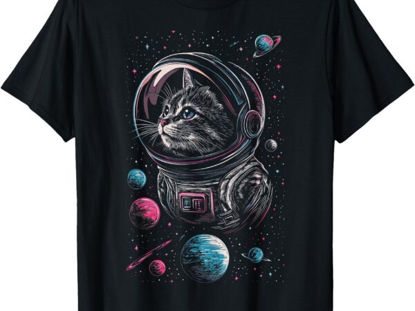 Funny astronaut cat _ graphic t-shirt