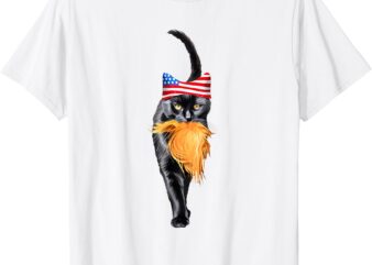 Funny Childless Cat Lady With Trump Hair Vote Kamala 2024 T-Shirt