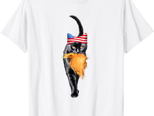 Funny childless cat lady with trump hair vote kamala 2024 t-shirt