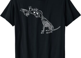 Funny Dog Skeleton Hand Boop Halloween Puppy Dog Lover Gift T-Shirt