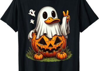 Funny Duck Boo Halloween Ghost Womens Mens Kids T-Shirt