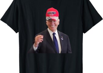 Funny Joe Biden Dons Trump 2024 Cap, Wear a Trump Hat T-Shirt