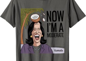 Funny Kamala Harris Now Moderate after Coconut fell on Head T-Shirt