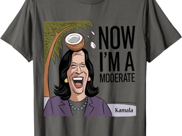 Funny kamala harris now moderate after coconut fell on head t-shirt