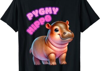 Funny Moo-Deng Baby Pygmy Hippo Cute Zoo For Family Kids T-Shirt