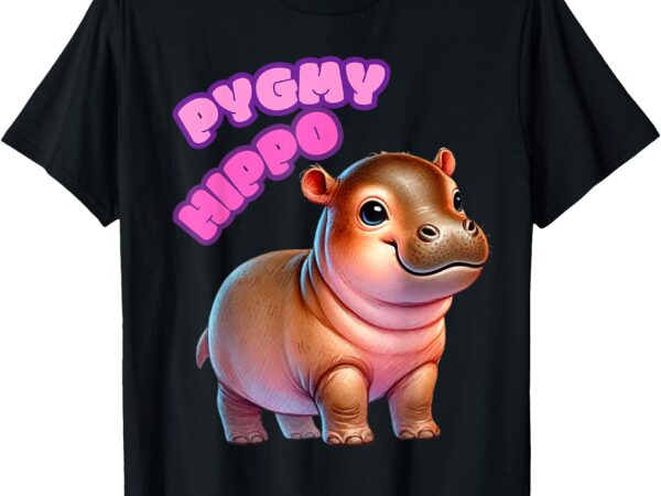 Funny moo-deng baby pygmy hippo cute zoo for family kids t-shirt