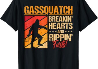 Funny Sasquatch Gasquatch Breakin Hearts Rippin Fart Bigfoot T-Shirt