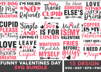 Funny Valentines Day SVG Bundle t shirt graphic design