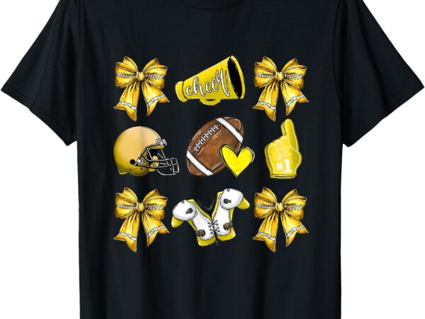 Funny yellow cheer coquette football mom women girls t-shirt