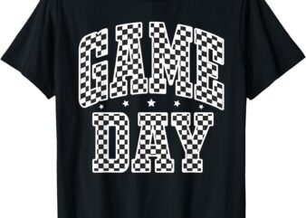 Game Day Shirt Checkered Football Men Women Kids Sport T-Shirt