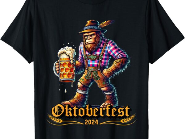 German bigfoot sasquatch lederhose funny oktoberfest 2024 t-shirt