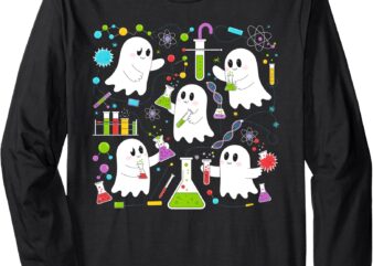 Ghost Science Teacher Chemistry Laboratory Halloween Costume Long Sleeve T-Shirt