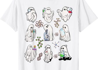 Ghost Science Teacher Chemistry Laboratory Halloween Costume T-Shirt