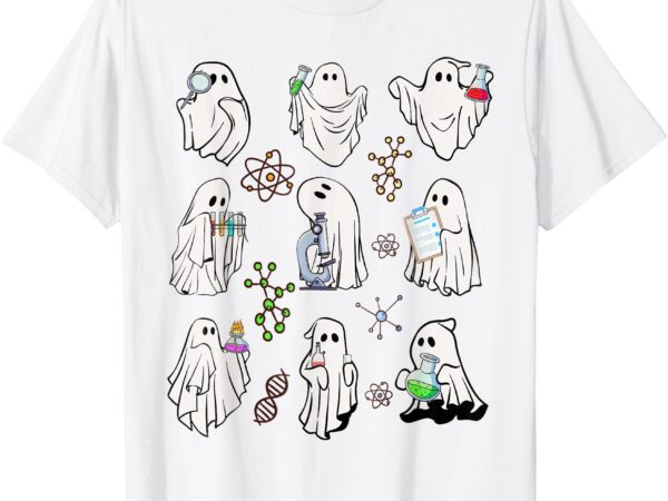 Ghost science teacher chemistry laboratory halloween costume t-shirt