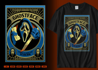 Ghostface t shirt design template