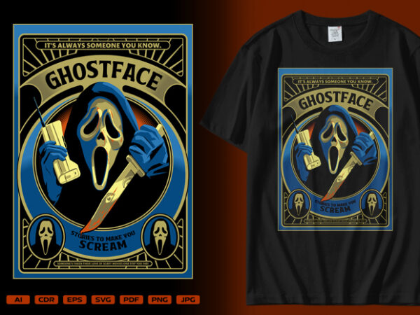 Ghostface t shirt design template