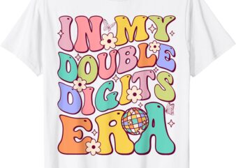 Girl In My Double Digits Era Retro 10 Year Old 10th Birthday T-Shirt