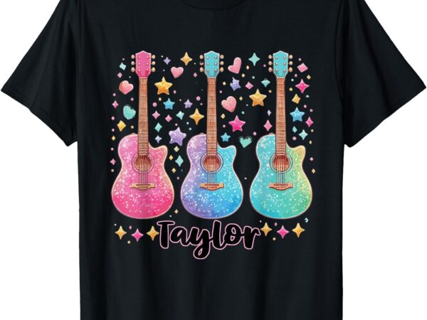 Girl retro taylor first name personalized groovy 80’s pink t-shirt