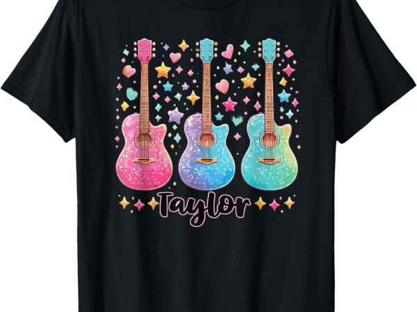 Girl taylor first name personalized groovy 80’s pink t-shirt