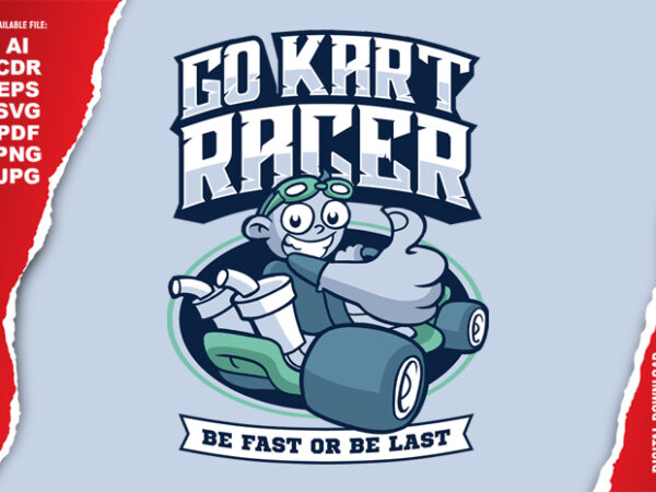 Go kart racer t shirt design template