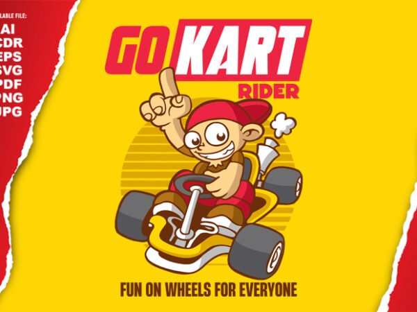 Go kart rider t shirt design template