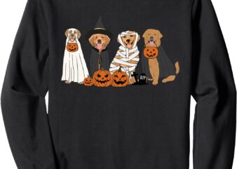 Golden Retriever Ghost Dog Halloween Golden Retriever Witch Sweatshirt