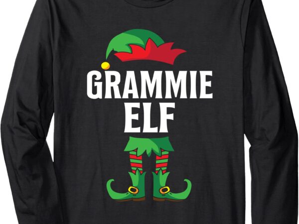 Grammie elf costume christmas holiday matching family gift long sleeve t-shirt