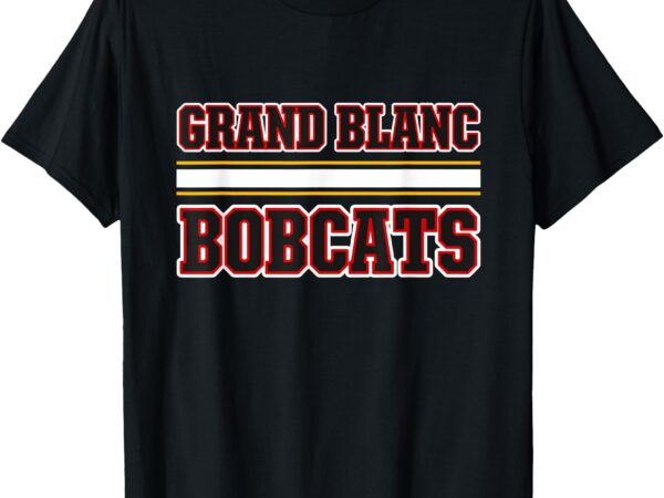 Grand blanc bobcats horizontal stripes t-shirt