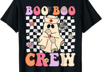 Groovy Boo Boo Crew Nurse Funny Ghost Women Halloween Nurse T-Shirt